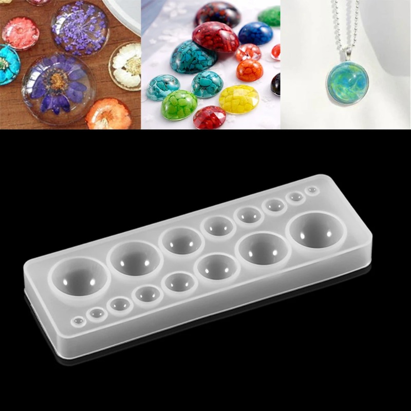 Jewelry Making Tools And Supplies - 1pcs Silicone Mold Half Ball Oblate