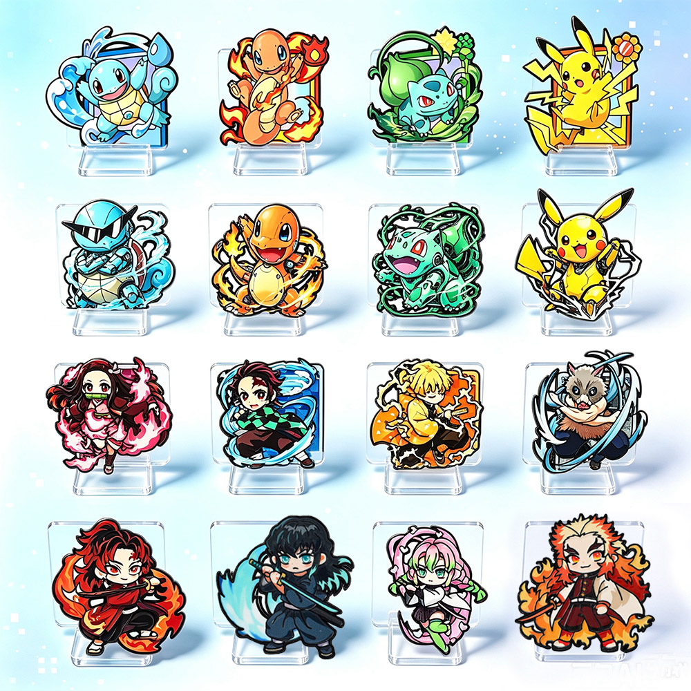 8Pcs Anime Pokemon & Demon Sla - огляд і ціна Jewelry Making Metals