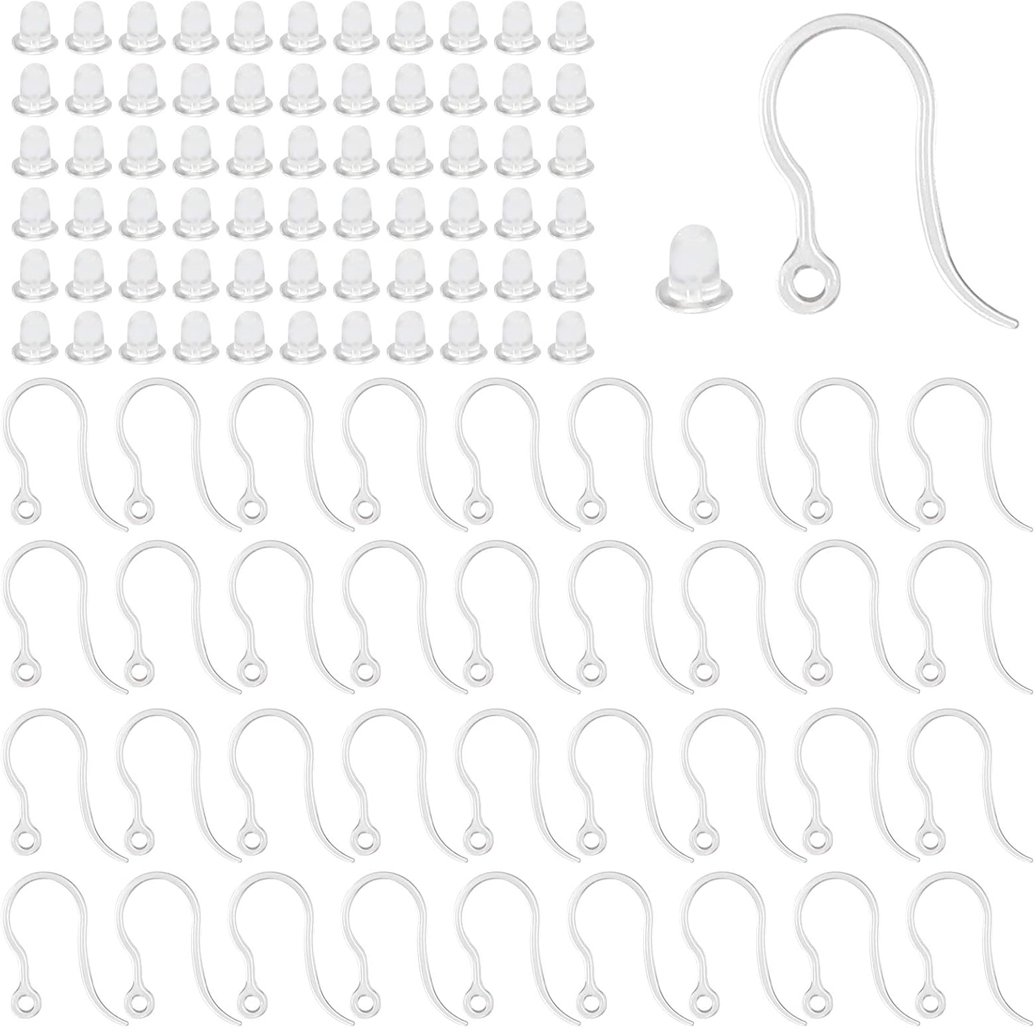 40pcs Clear Plastic Earring Ho - огляд і ціна Jewelry Making Essentials