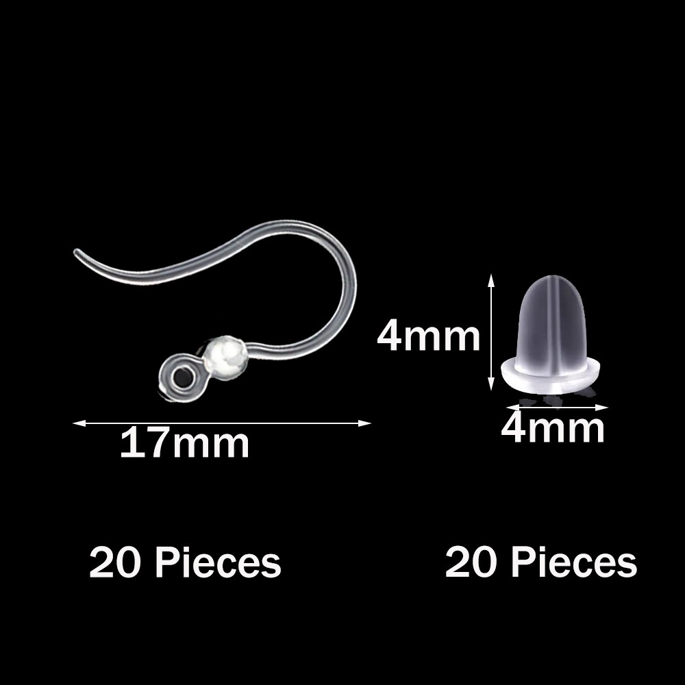 40pcs Clear Plastic Earring Ho - огляд і ціна Jewelry Making Essentials