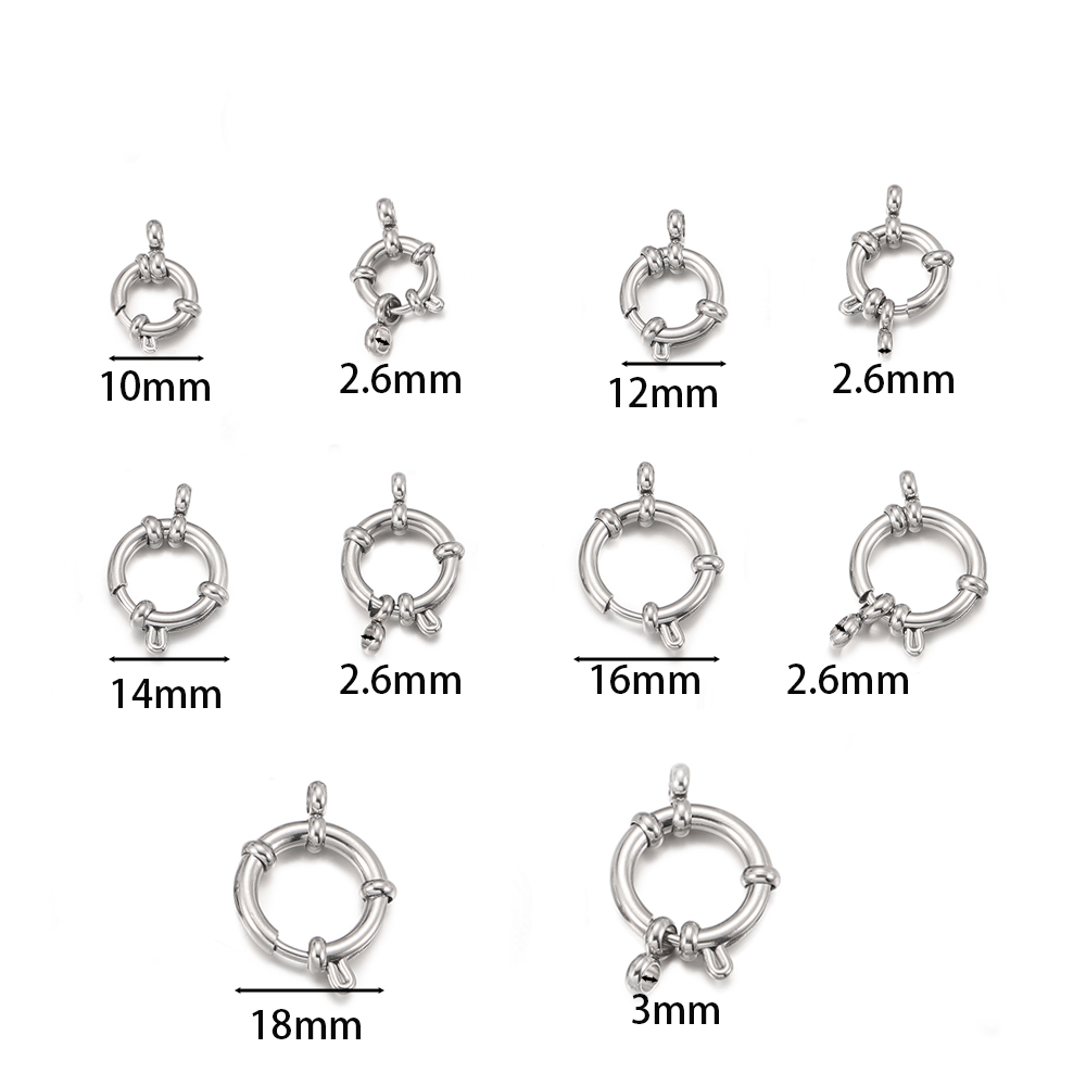 2pcs Stainless Steel Round Spr - огляд і ціна Jewelry Making Metals